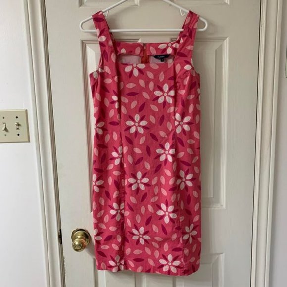 🌷3 for$25🌷Reitmans, US 7 (Juniors), Pink Retro Floral Zipper Sleeveless Dress - Picture 2 of 8